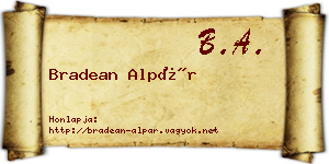 Bradean Alpár névjegykártya